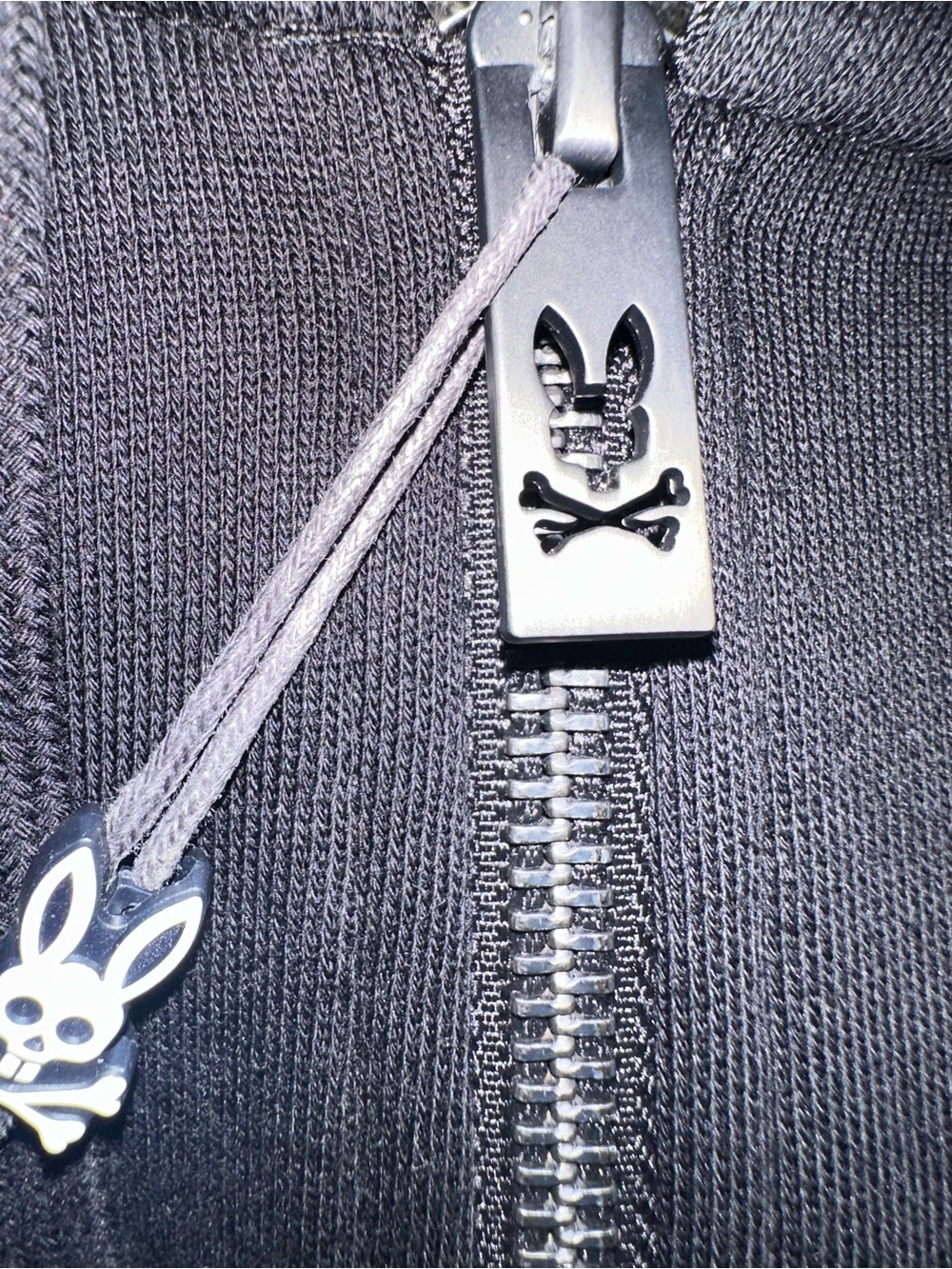 Psycho Bunny Levy Essential Zip Fleece Hoodie Mens M Black NWT Logo Cotton - Picture 6 of 7